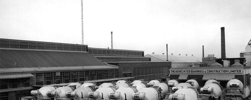 Truck fleet at Dufferin Construction Head Office Circa - 1960